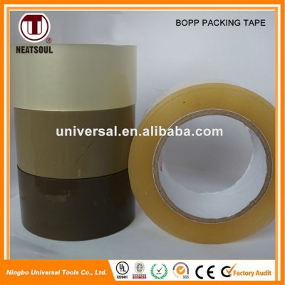 yellow color carton box sealing no noise bopp packing tape , custom printed packing tape